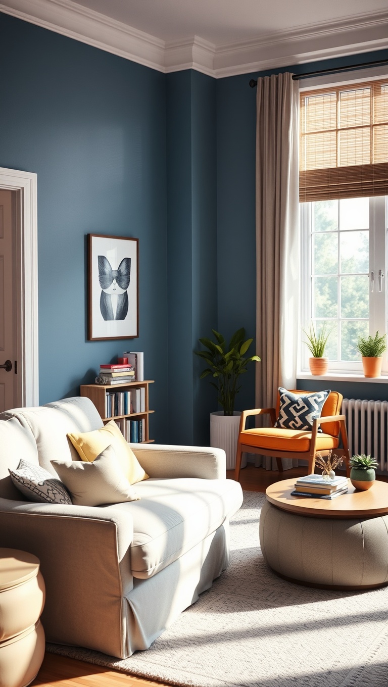 20 Bright and Cheerful Living Room Ideas to Spark Joy - 18. Create an Inviting Reading Nook