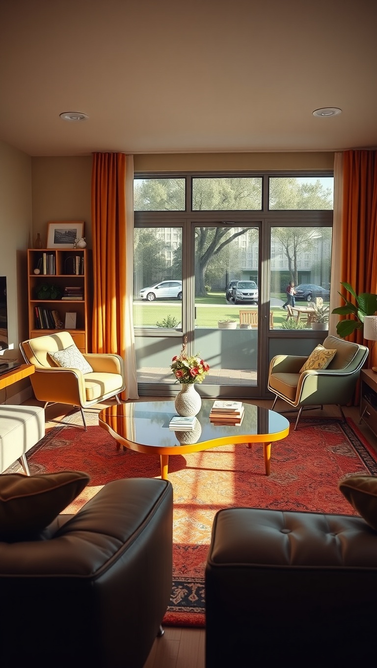 20 Bright Retro Living Room Ideas to Bring Back the Fun! - 15. Funky Coffee Tables: Choose Unique Shapes