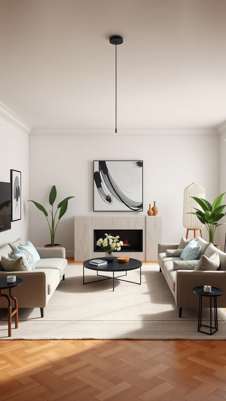 20 Chic Ideas for a Stunning Neutral Palette Living Room - 9. Go Bold with Statement Furniture Pieces