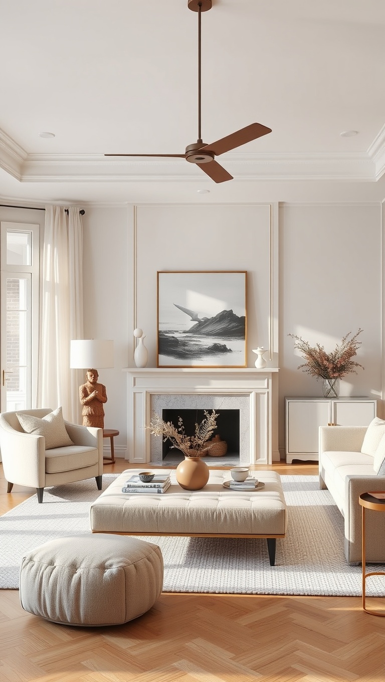 20 Chic Ideas for a Stunning Neutral Palette Living Room - 1. Embrace Soft Whites: The Perfect Base
