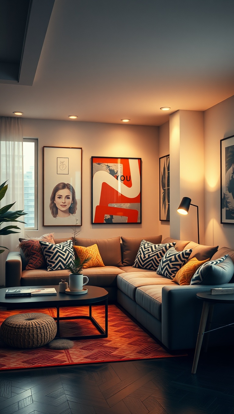 20 Chic Ideas for Urban Living Rooms That Inspire - 8. Mix Patterns for a Playful Touch