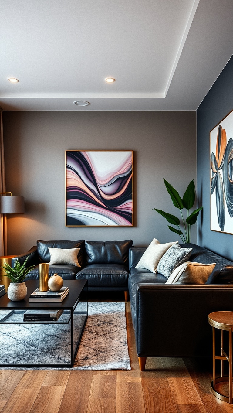 20 Chic Ideas for Urban Living Rooms That Inspire - 16. Add a Touch of Glam with Metallics