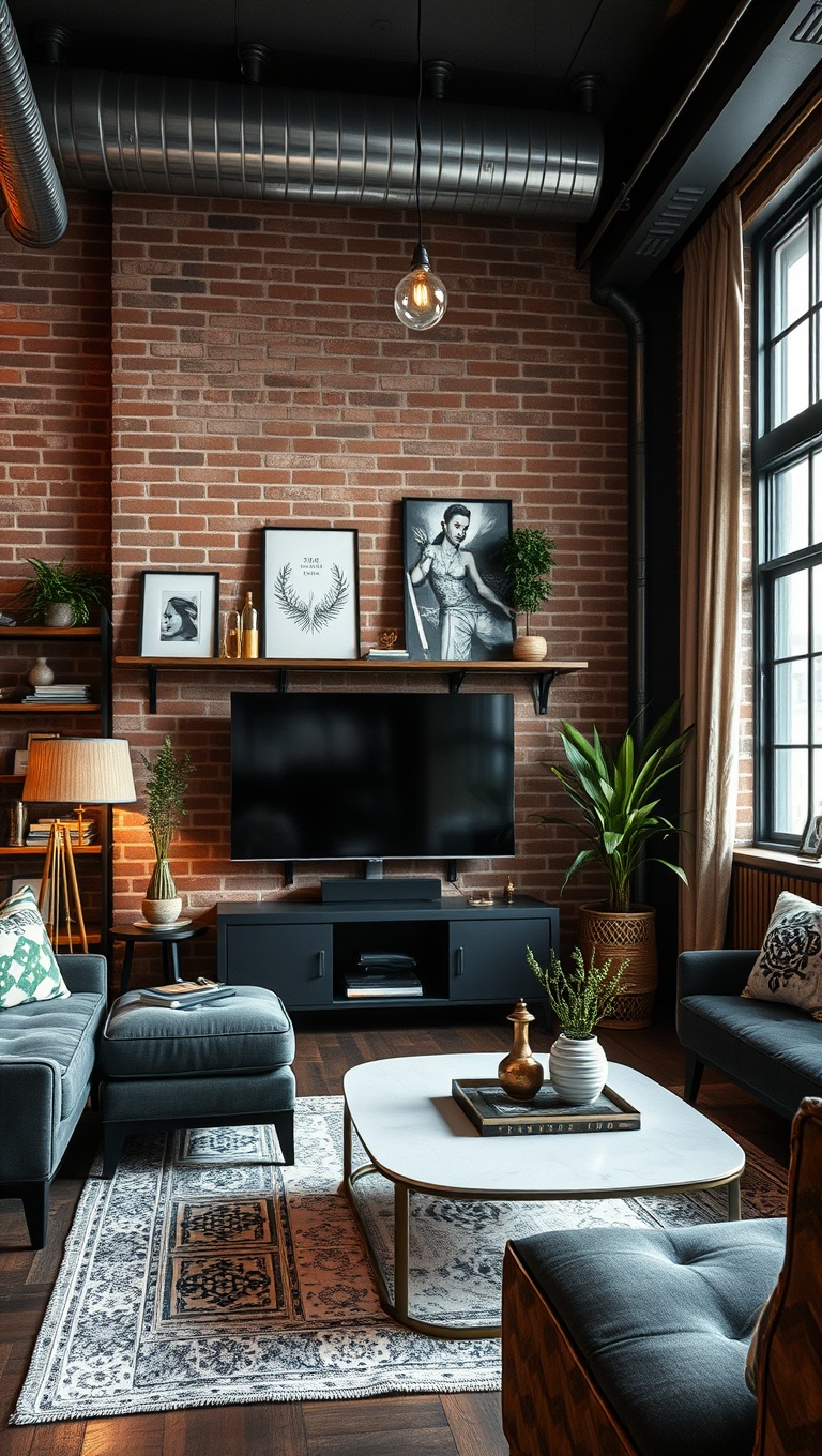 20 Chic Ideas for Urban Living Rooms That Inspire - 2. Incorporate Industrial Elements
