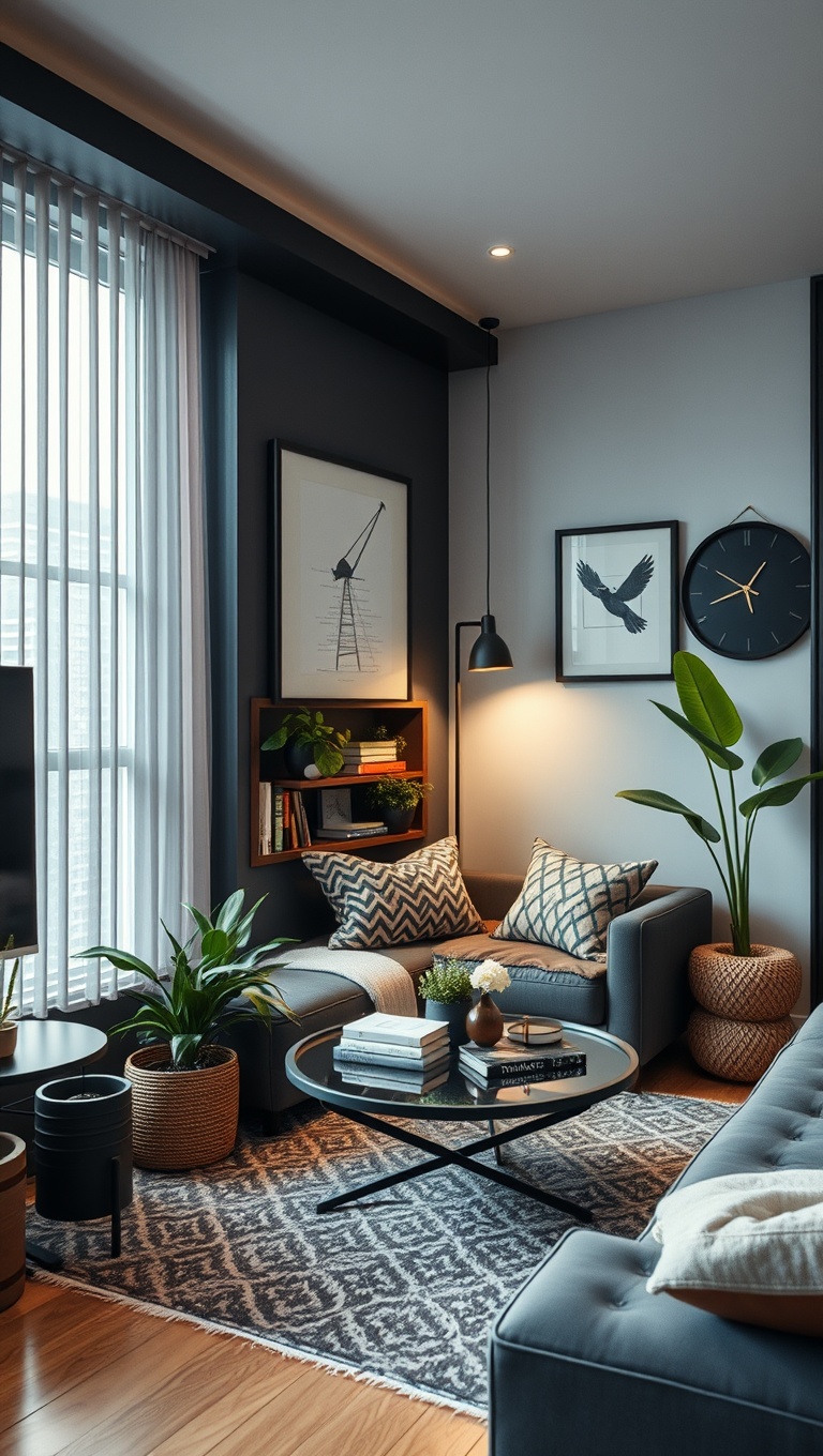 20 Chic Ideas for Urban Living Rooms That Inspire - 10. Create a Cozy Reading Nook