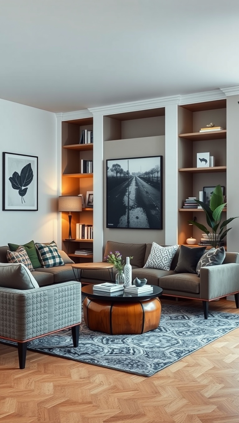 20 Chic Ideas for Urban Living Rooms That Inspire - 12. Use Rugs to Define Spaces
