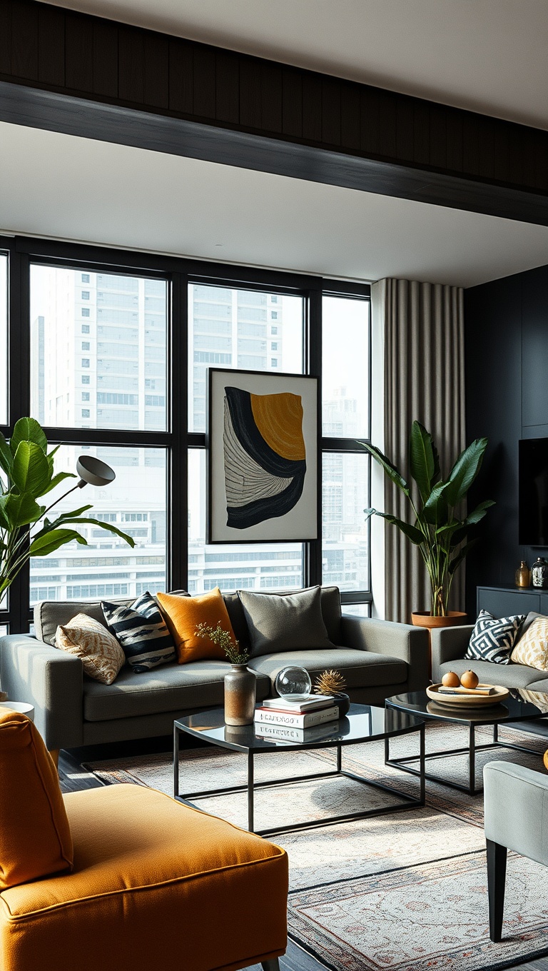 20 Chic Ideas for Urban Living Rooms That Inspire - 3. Layer Textures for Depth