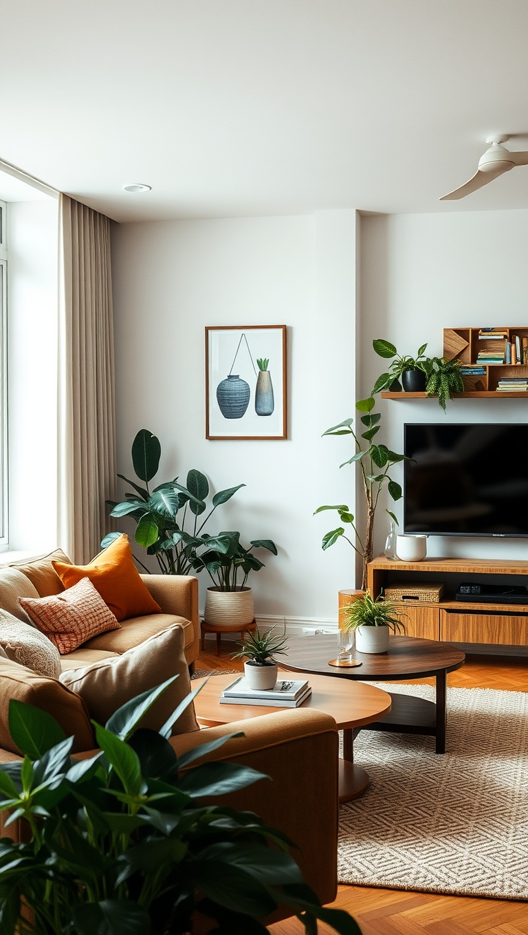 20 Chic Ideas for Urban Living Rooms That Inspire - 6. Add Greenery with Indoor Plants