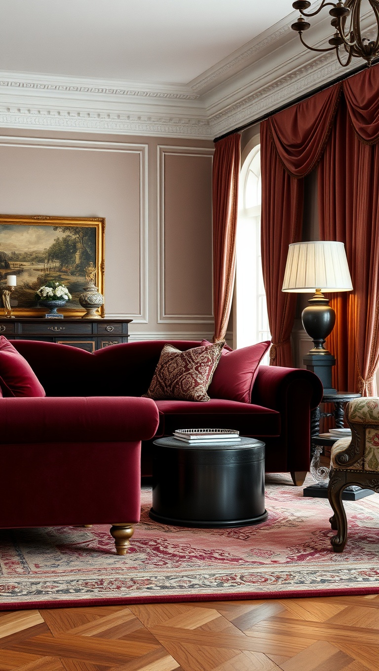 20 Fabulous Ideas to Inspire Your Classic European Living Room - 1. Embrace Rich Fabrics: Velvet and Silk Accents