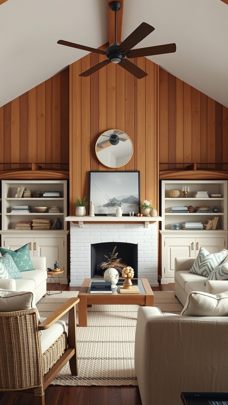 20 Charming Ideas for a Cottage Chic Living Room - 7. Use Natural Wood Accents