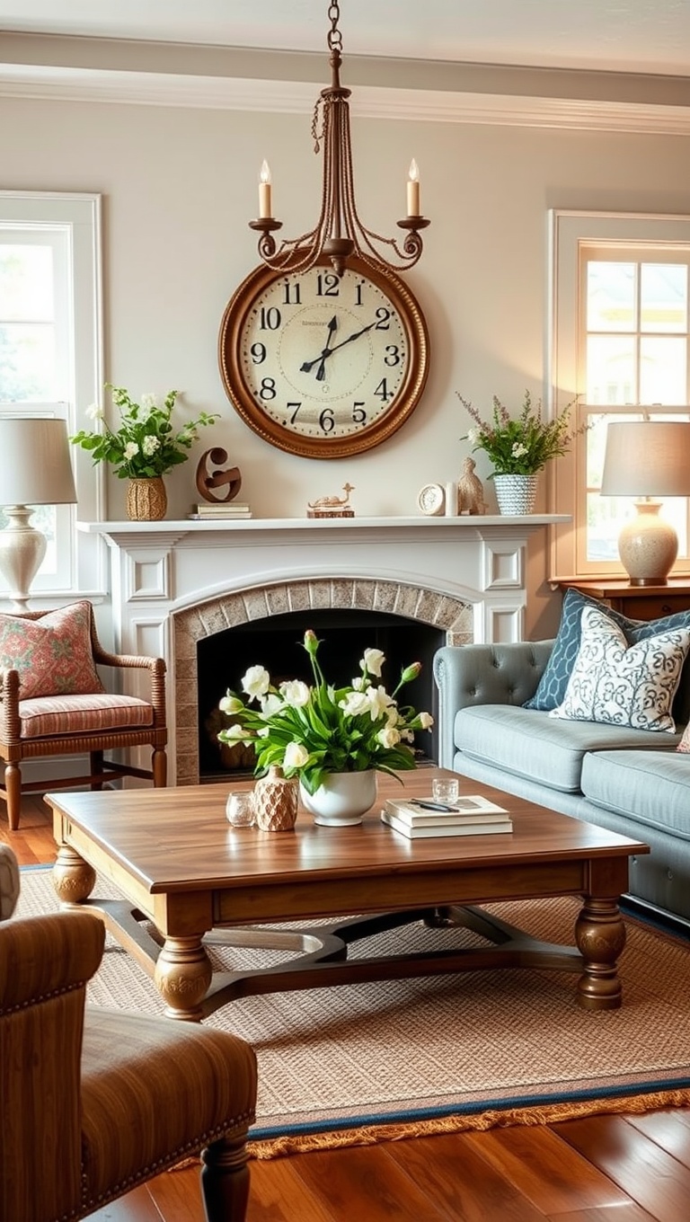 20 Charming Ideas for a Cottage Chic Living Room - 15. Choose a Charming Coffee Table