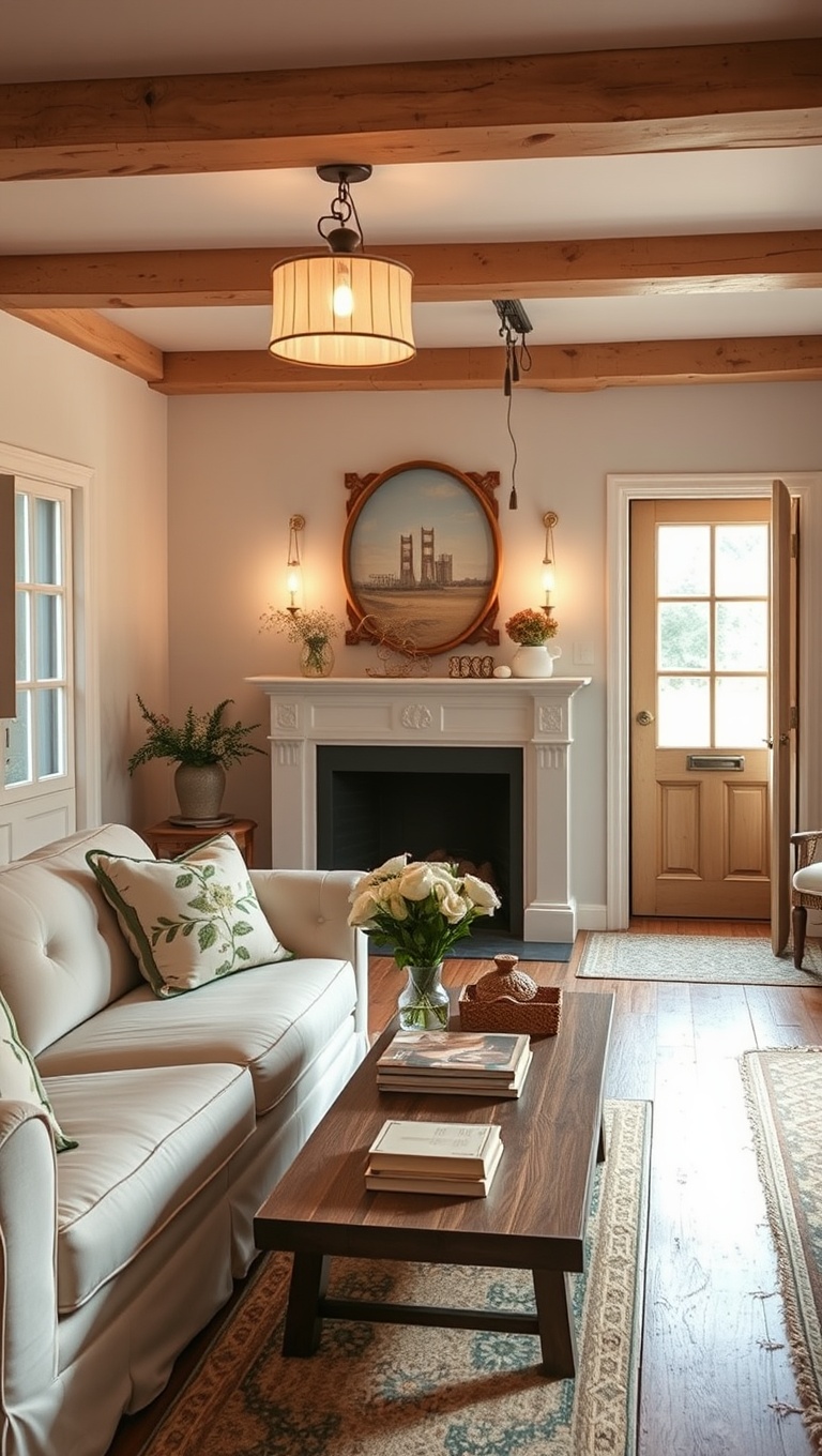 20 Charming Ideas for a Cottage Chic Living Room - 5. Brighten Up with Shabby Chic Lighting