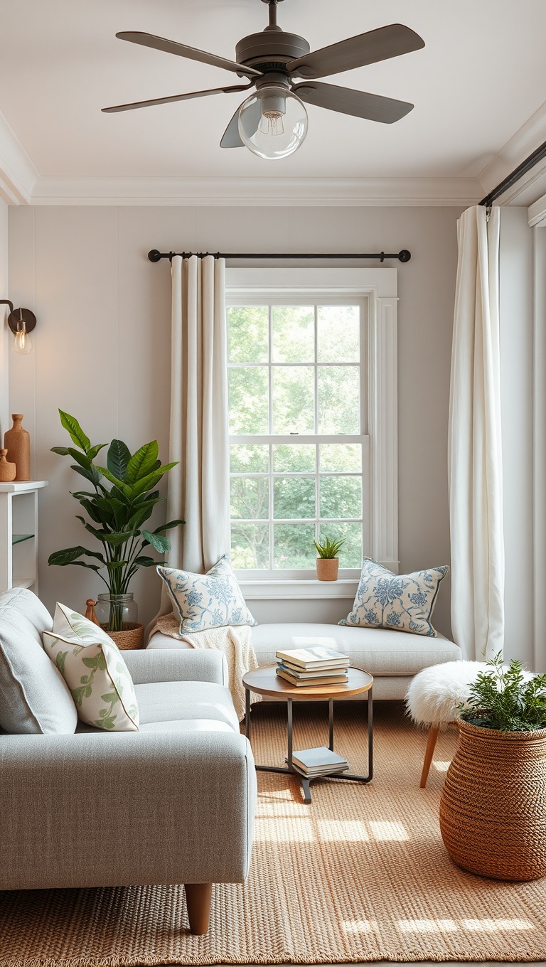 20 Cozy and Eclectic Farmhouse Living Room Ideas You’ll Love - 8. Cozy Reading Nook: Create a Comfy Corner