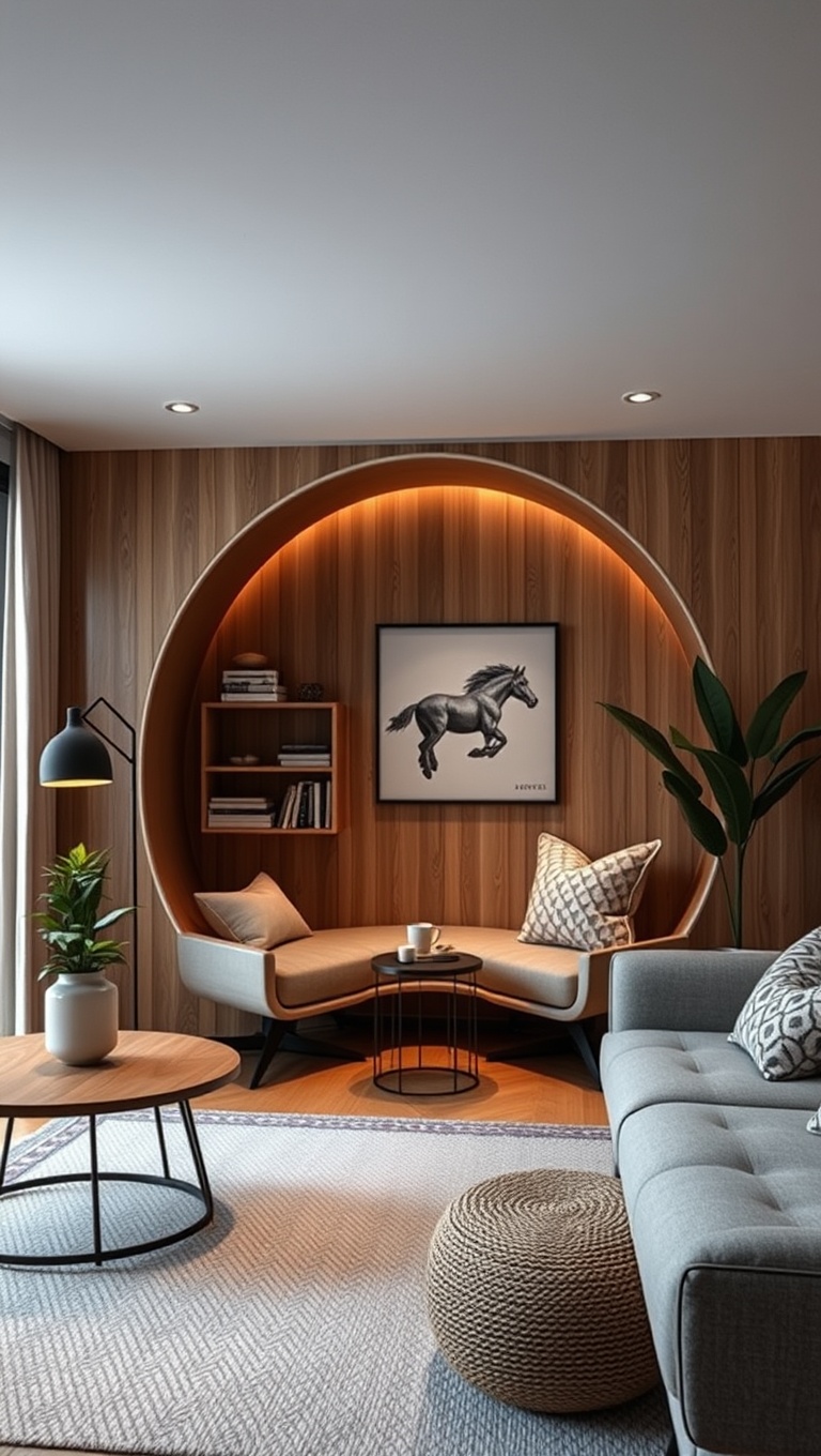 20 Cozy Reading Nook Ideas to Transform Your Living Room - 8. Minimalist Reading Pod