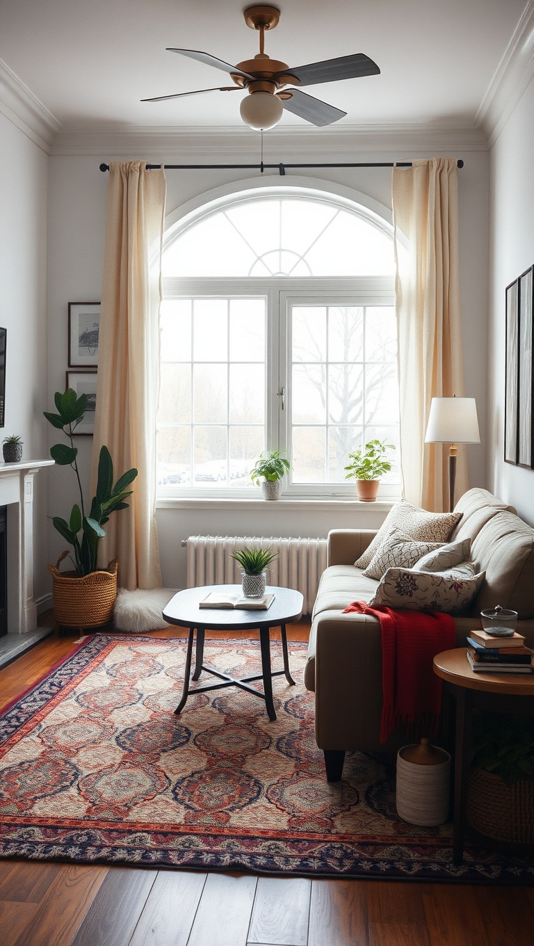 20 Cozy Reading Nook Ideas to Transform Your Living Room - 17. Layered Rugs for Comfort