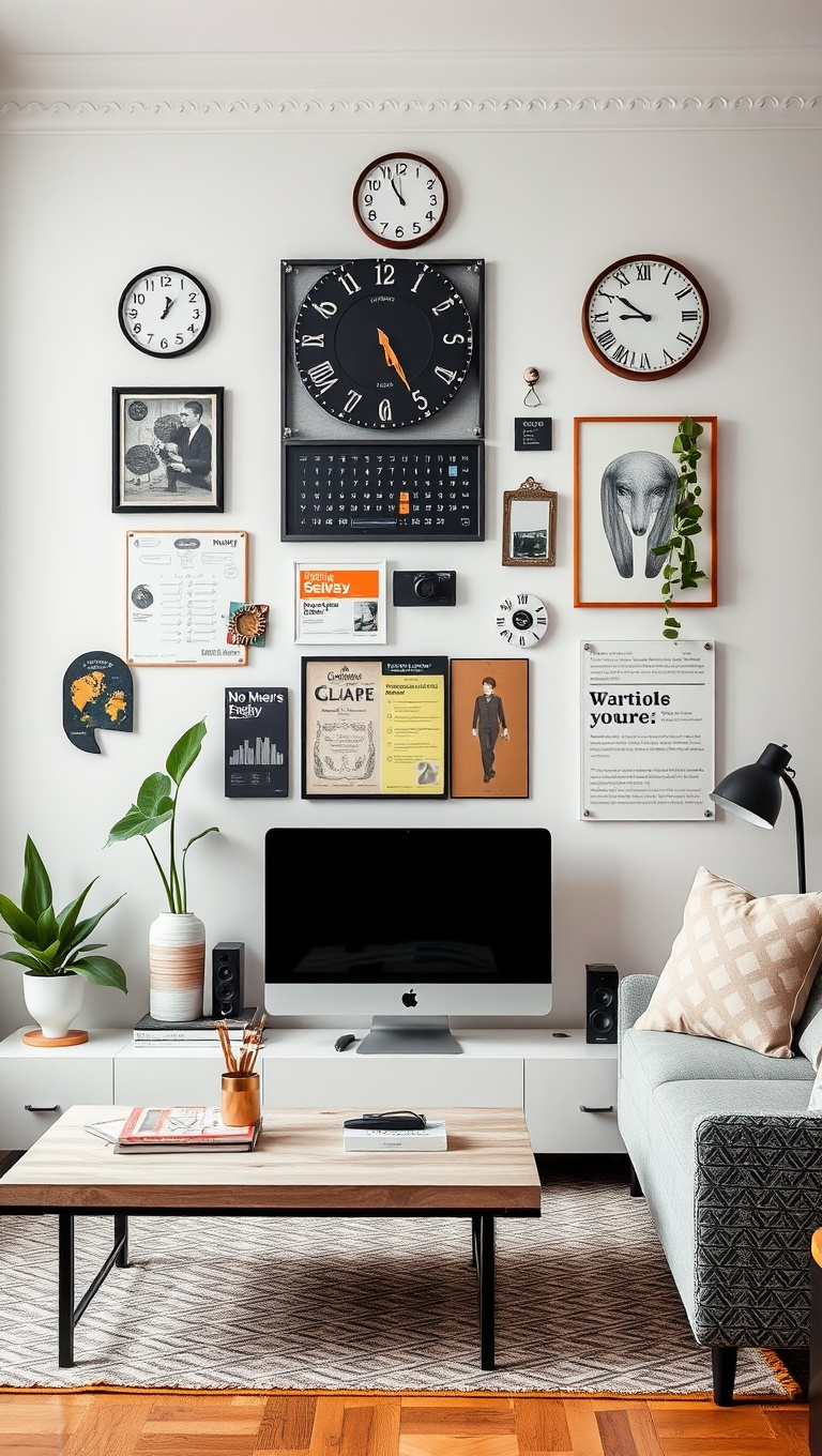 20 Creative and Inspiring Ideas for Your Workspace Living Room - Functional Wall Decor: Enhance Creativity