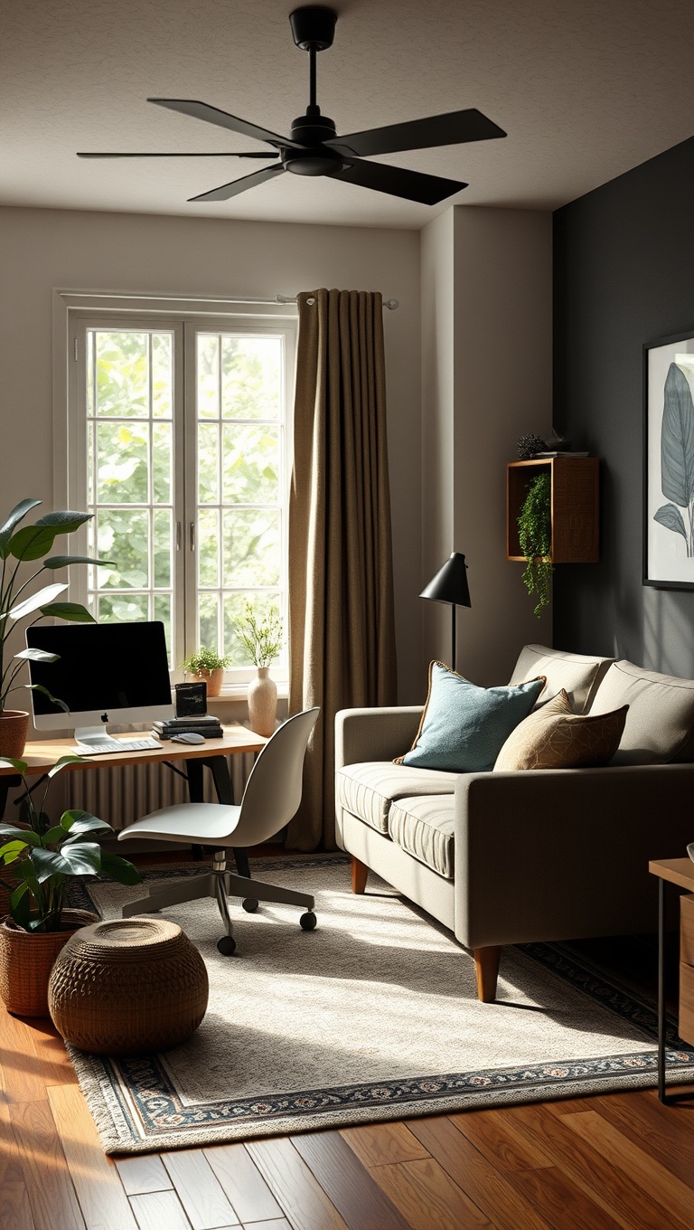 20 Creative and Inspiring Ideas for Your Workspace Living Room - 6. Nature-Inspired: Bring the Outdoors In