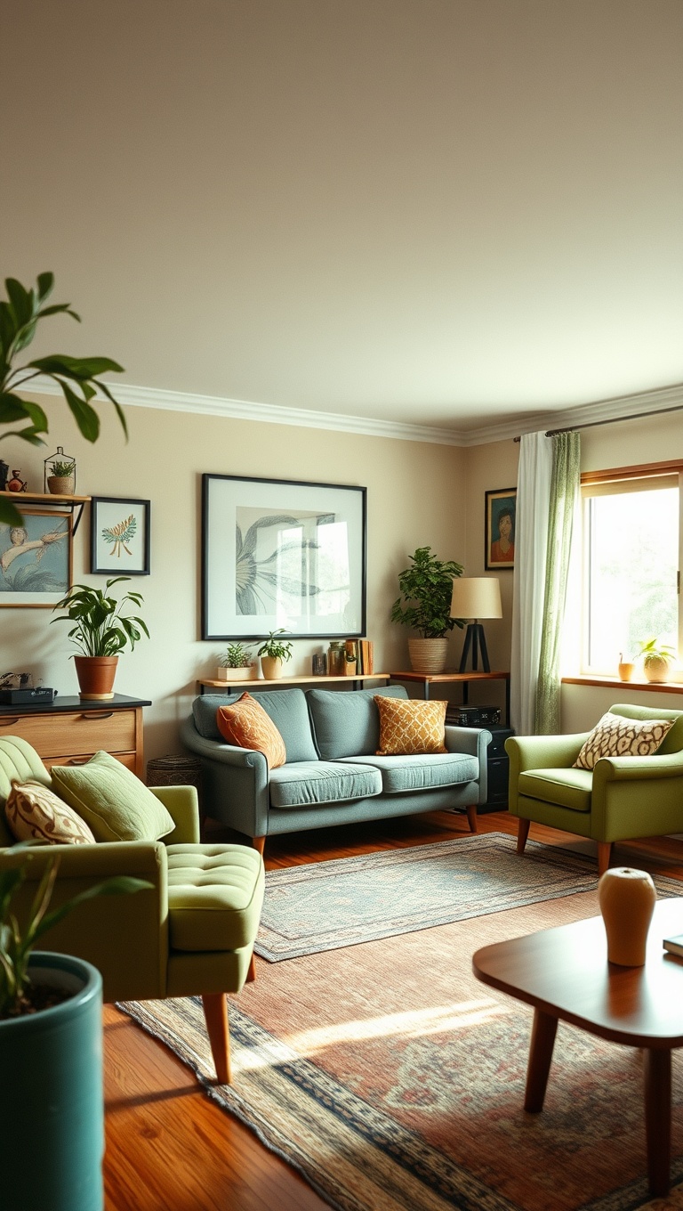 20 Funky Retro Living Room Ideas to Spark Your Creativity - 2. Vintage Furniture Finds: Thrift Store Treasures