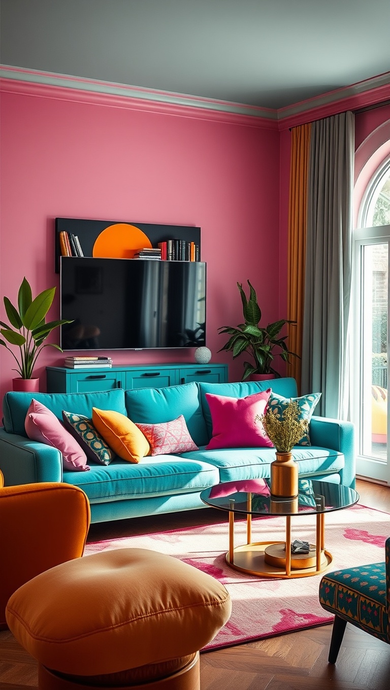 20 Funky Retro Living Room Ideas to Spark Your Creativity - 1. Vibrant Color Palettes: Go Bold or Go Home!