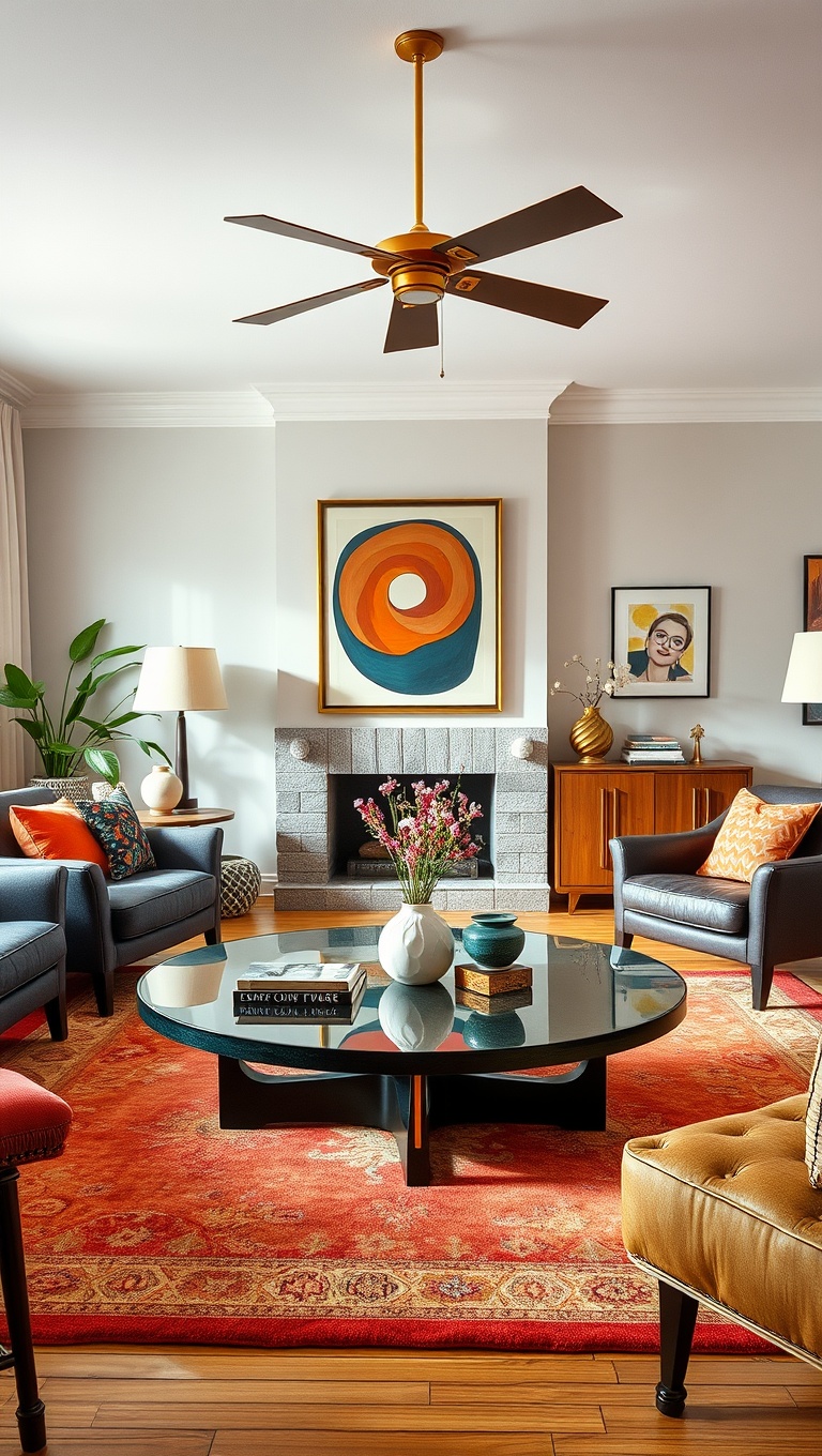 20 Funky Retro Living Room Ideas to Spark Your Creativity - 12. Statement Coffee Tables: The Centerpiece of Cool