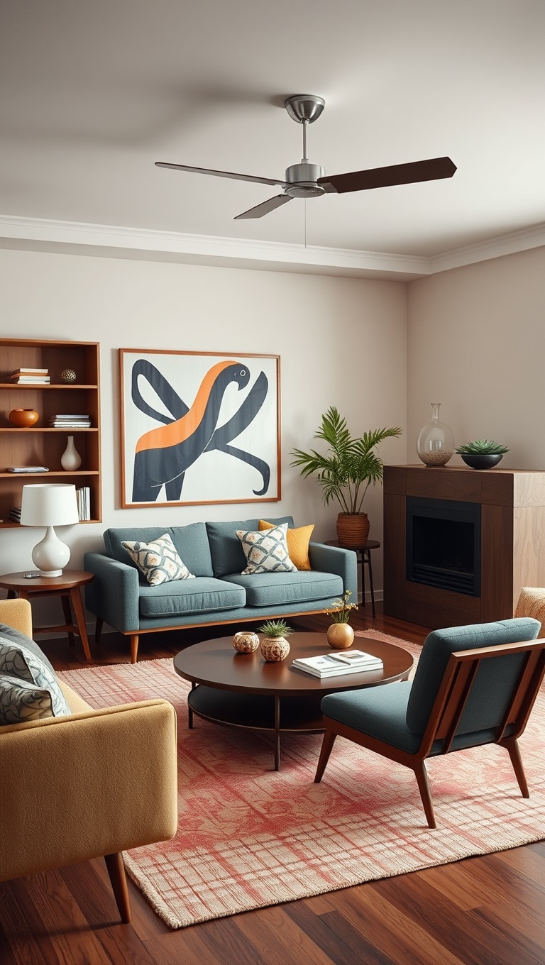 20 Funky Retro Living Room Ideas to Spark Your Creativity - 8. Mid-Century Modern Flair: Timeless Pieces for Your Home