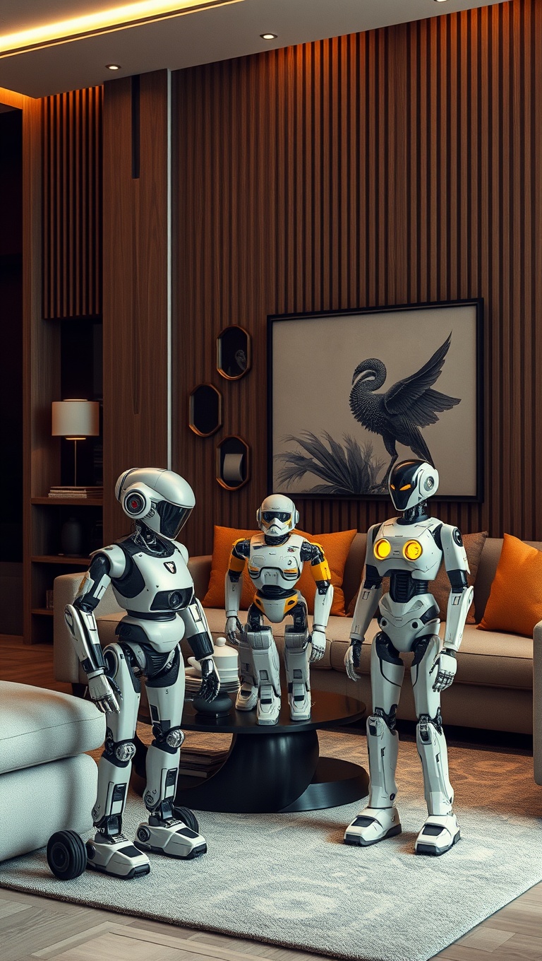 20 Inspiring Ideas for a Futuristic Living Room That Will Blow Your Mind! - 15. Robots as Decorative Pieces