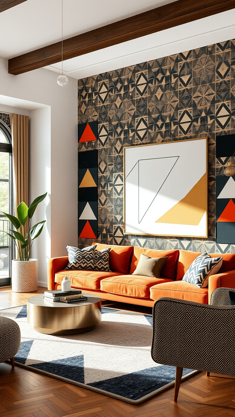 20 Stunning Ideas to Transform Your Living Room with Geometric Patterns - 17. Whimsical Geometric Decor Pieces: Fun and Funky
