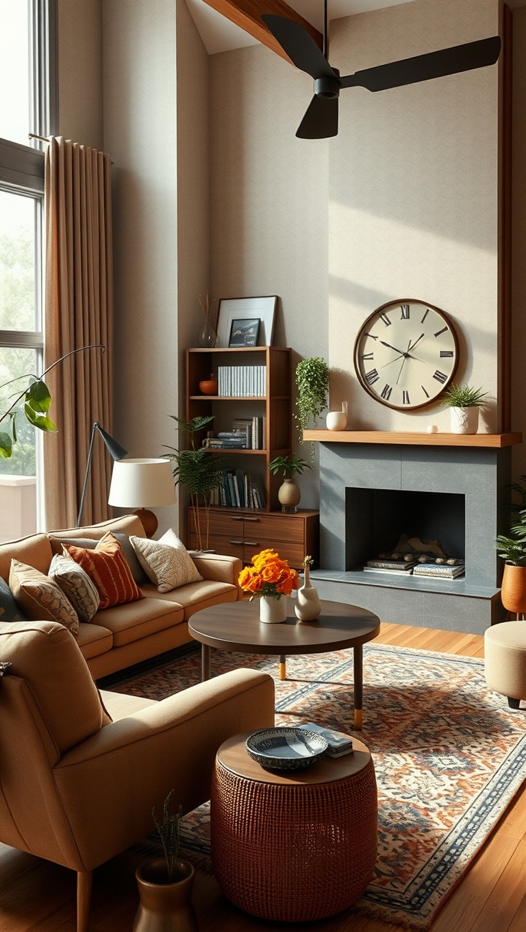20 Fabulous Ideas for a Mid-Century Eclectic Living Room - 4. Layer Textures for Cozy Comfort