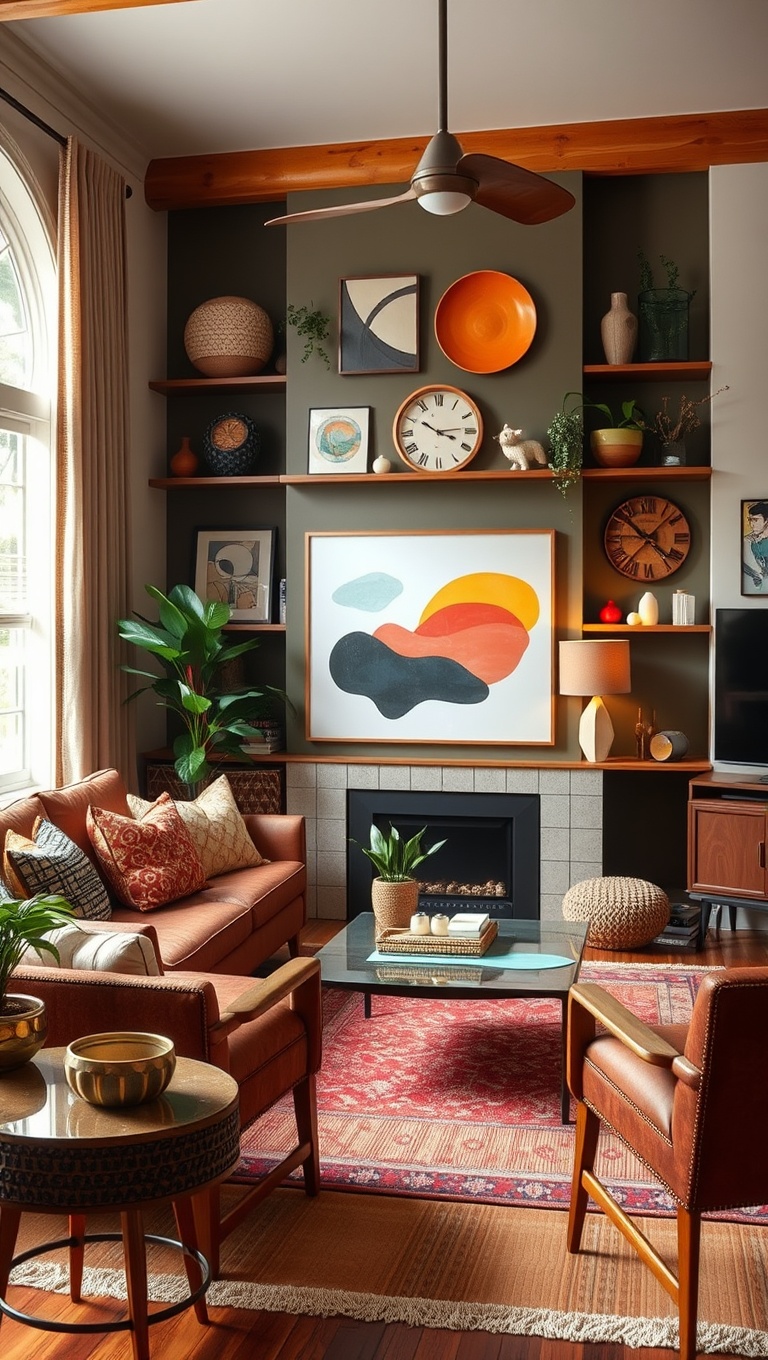 20 Fabulous Ideas for a Mid-Century Eclectic Living Room - 12. Incorporate Retro Accessories: Funky Finds!