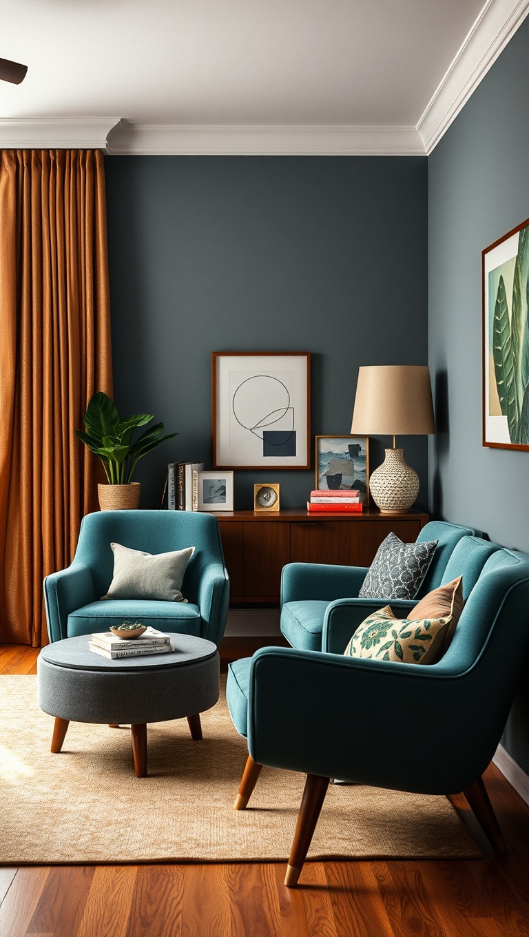 20 Fabulous Ideas for a Mid-Century Eclectic Living Room - 9. Create a Reading Nook with Eccentric Chairs