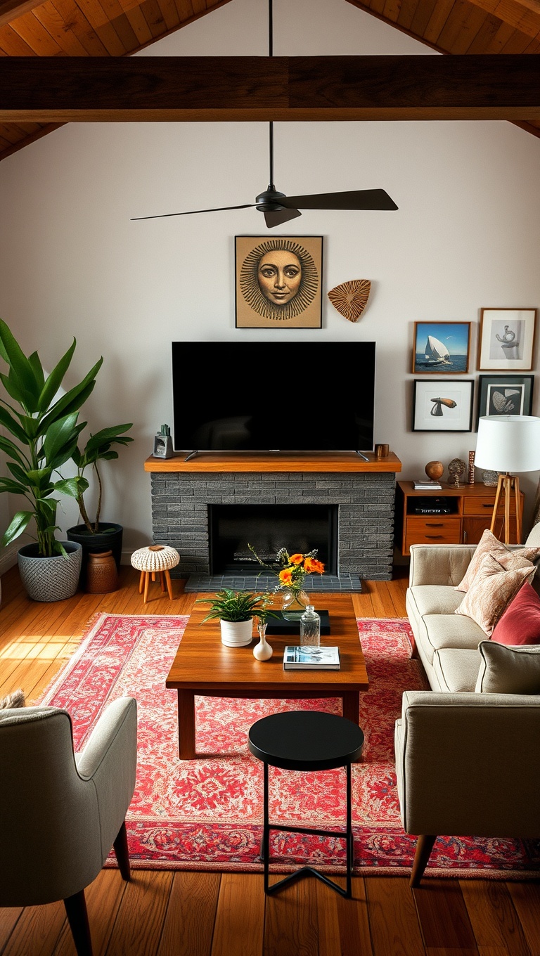 20 Fabulous Ideas for a Mid-Century Eclectic Living Room - 20. Keep It Fun: Add Quirky Décor Pieces!