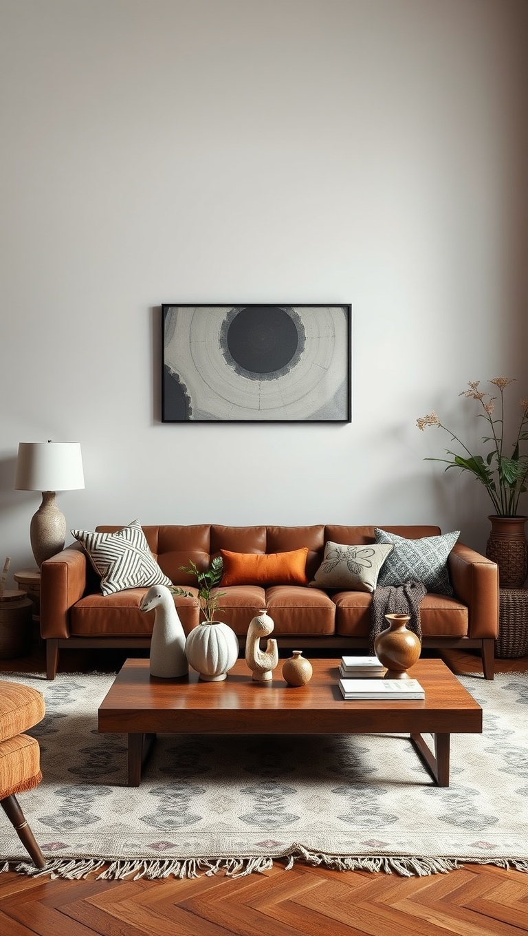 20 Ideas to Create Your Dream Minimalist Bohemian Living Room - 18. Artistic Touches: Unique Sculptures and Decor