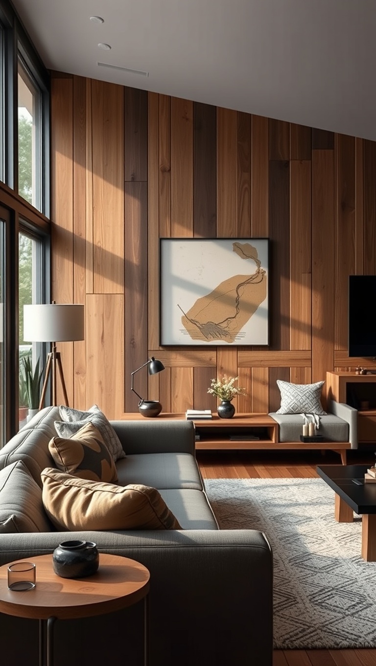 20 Cozy Ideas for Your Modern Rustic Living Room - 1. Embrace Natural Wood Accents