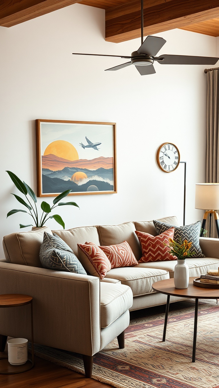 20 Charming Ideas to Create a Modern Vintage Living Room - 2. Add Vintage Accents with Throw Pillows