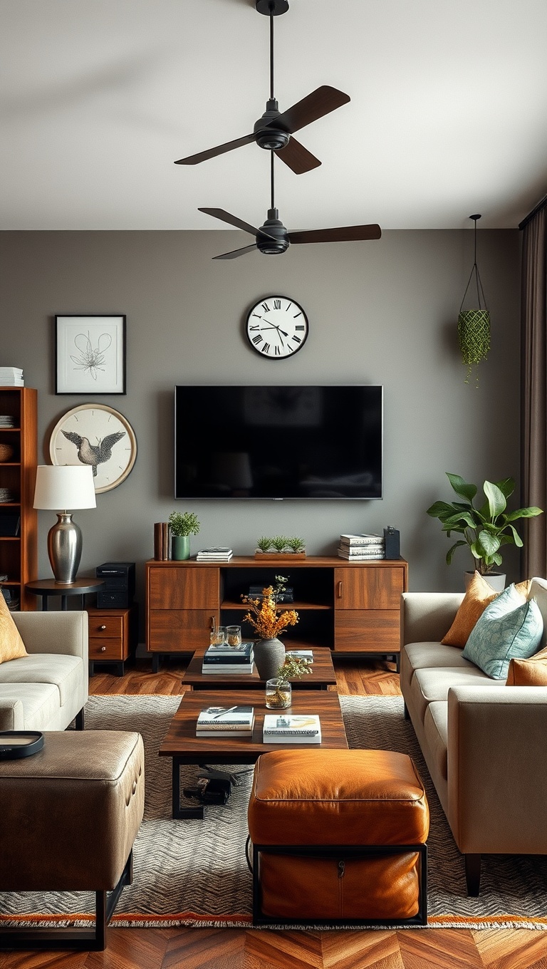 20 Charming Ideas to Create a Modern Vintage Living Room - 15. Incorporate Industrial Elements