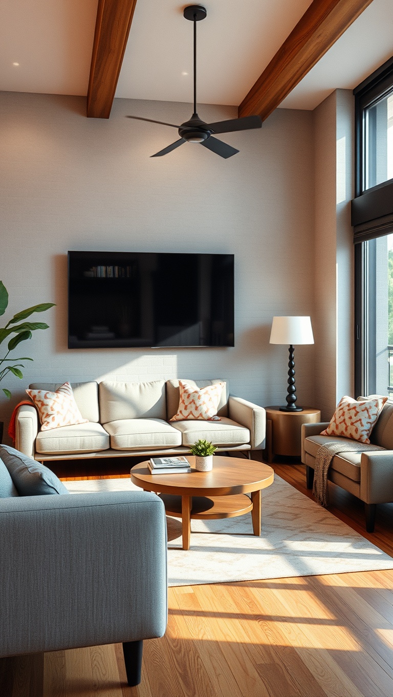 20 Charming Ideas to Create a Modern Vintage Living Room - 10. Layer Textures for a Cozy Feel