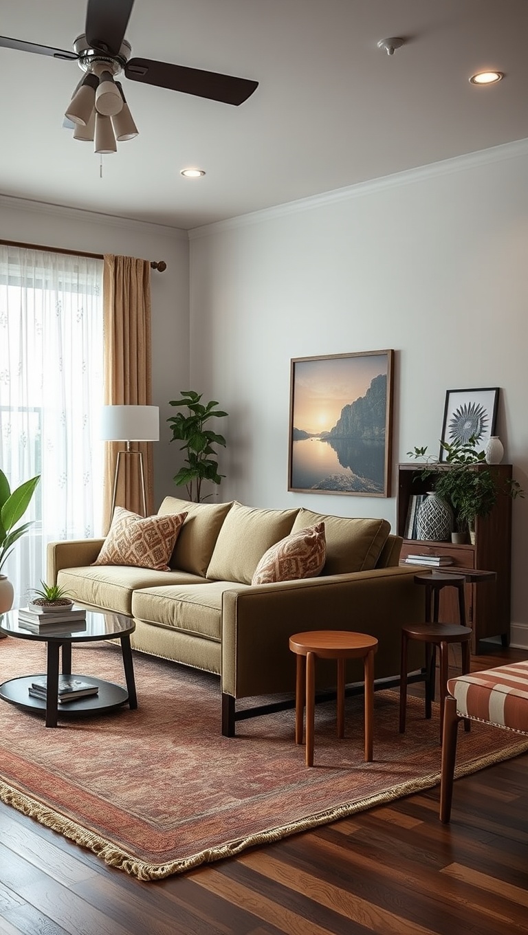 20 Charming Ideas to Create a Modern Vintage Living Room - 19. Opt for Vintage-Inspired Fabrics
