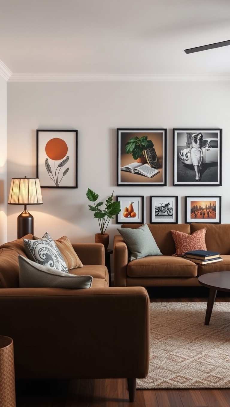 20 Charming Ideas to Create a Modern Vintage Living Room - 4. Use Retro Art Prints on the Walls