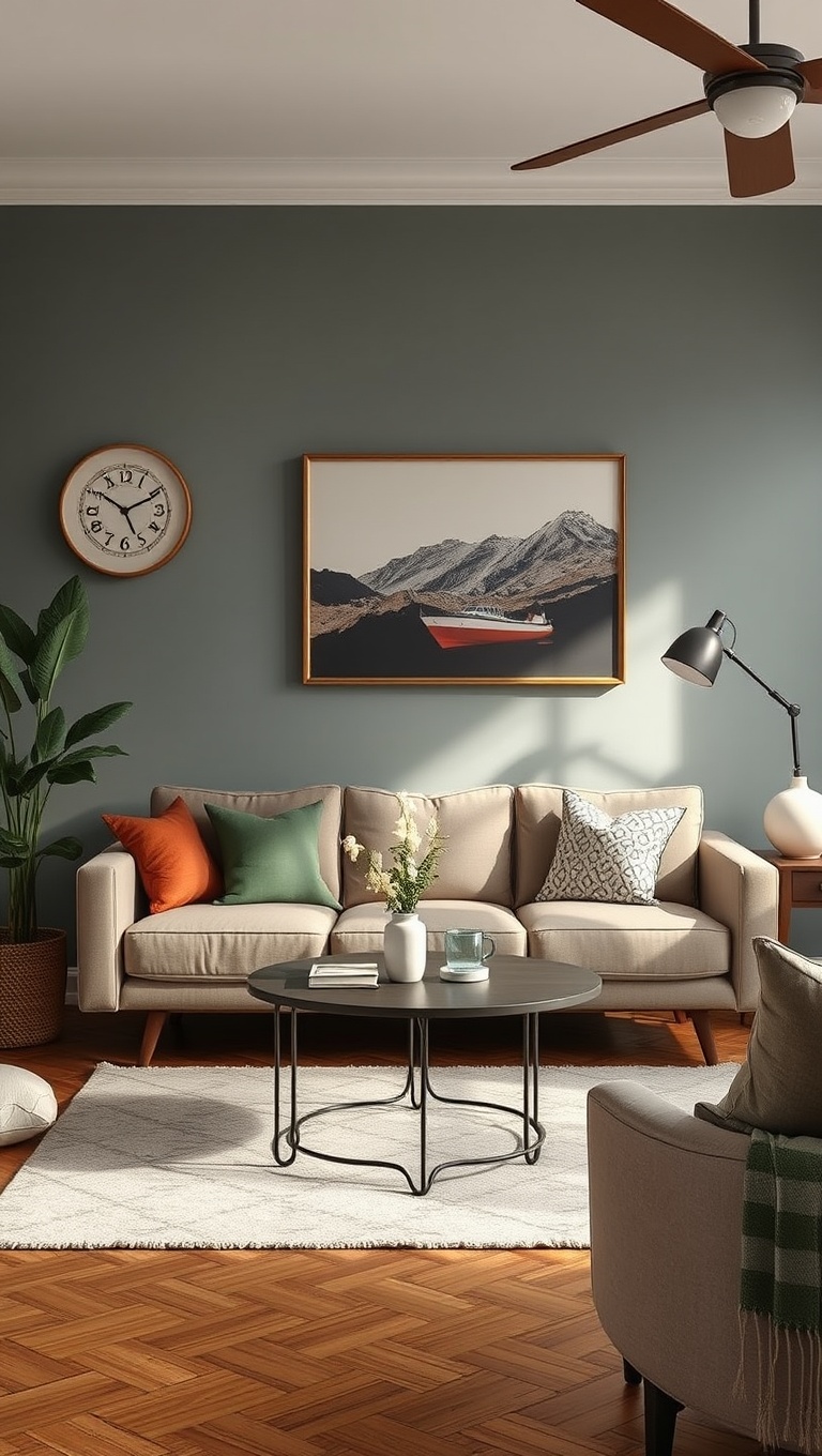 20 Charming Ideas to Create a Modern Vintage Living Room - 11. Blend Modern and Vintage in Your Color Palette