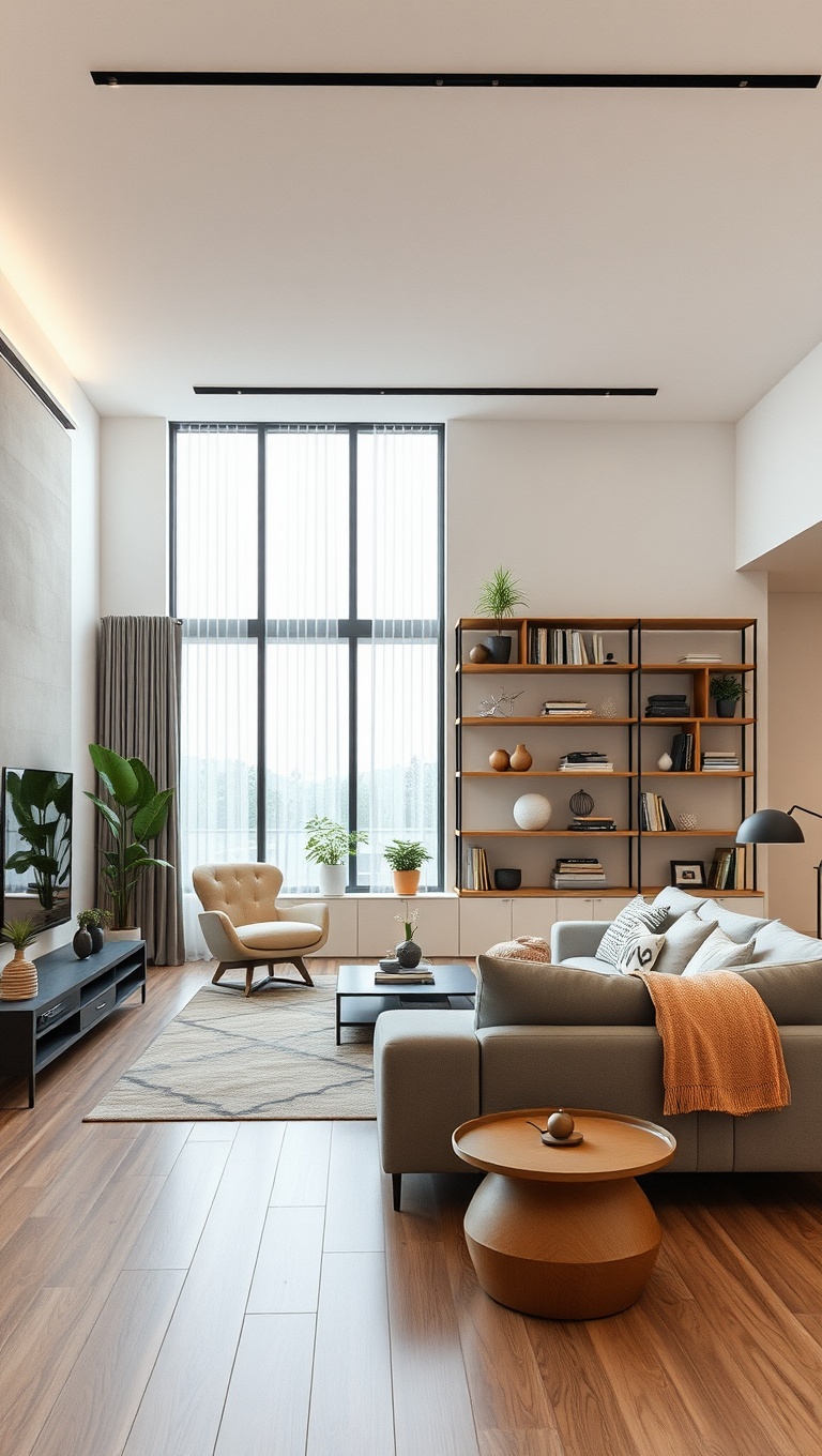 20 Inspiring Ideas for Your Open Concept Modern Living Room - 15. Invest in Stylish Shelving