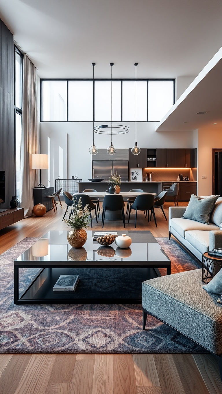 20 Inspiring Ideas for Your Open Concept Modern Living Room - 12. Opt for a Sleek Coffee Table