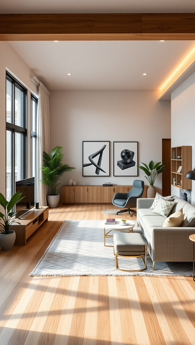 20 Inspiring Ideas for Your Open Concept Modern Living Room - 19. Create a Work-from-Home Corner