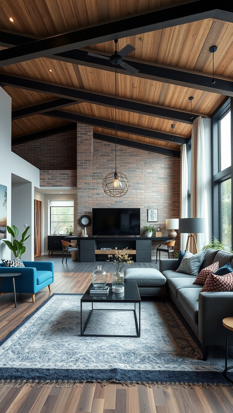 20 Inspiring Ideas for Your Open Concept Modern Living Room - 9. Mix Modern and Vintage Decor