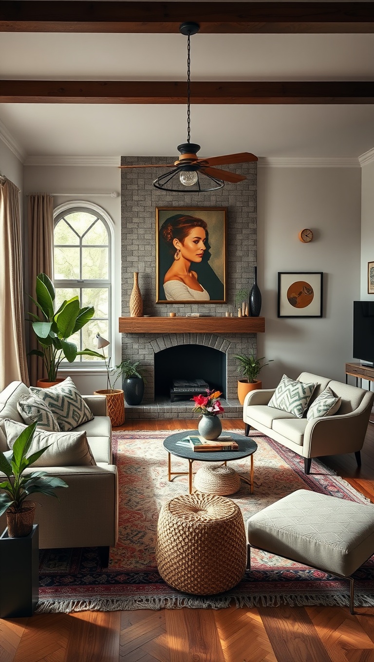 20 Chic Ideas for a Sophisticated Bohemian Living Room - 10. Play with Furniture Arrangement