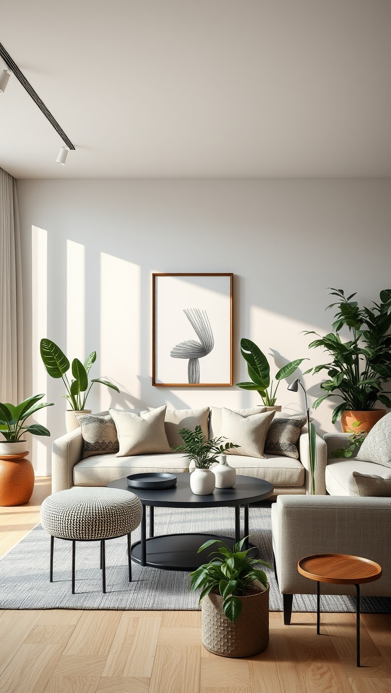 20 Chic Ideas to Elevate Your Neutral Living Room - 6. Nature-Inspired: Indoor Plants for Freshness