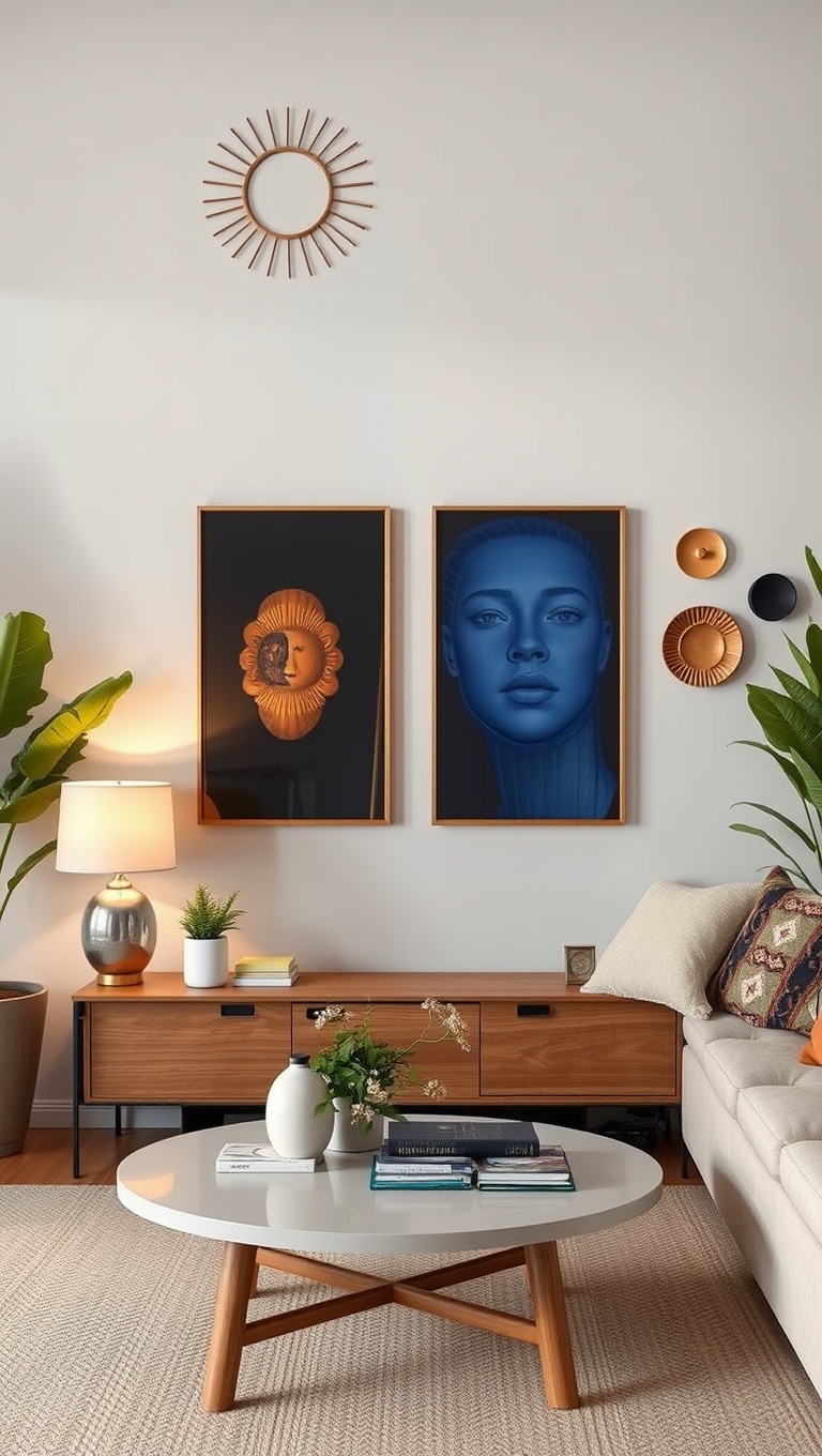 20 Fabulous Ideas for Sustainable Living Room Decor - 11. DIY Wall Art: Get Crafty with Recycled Materials