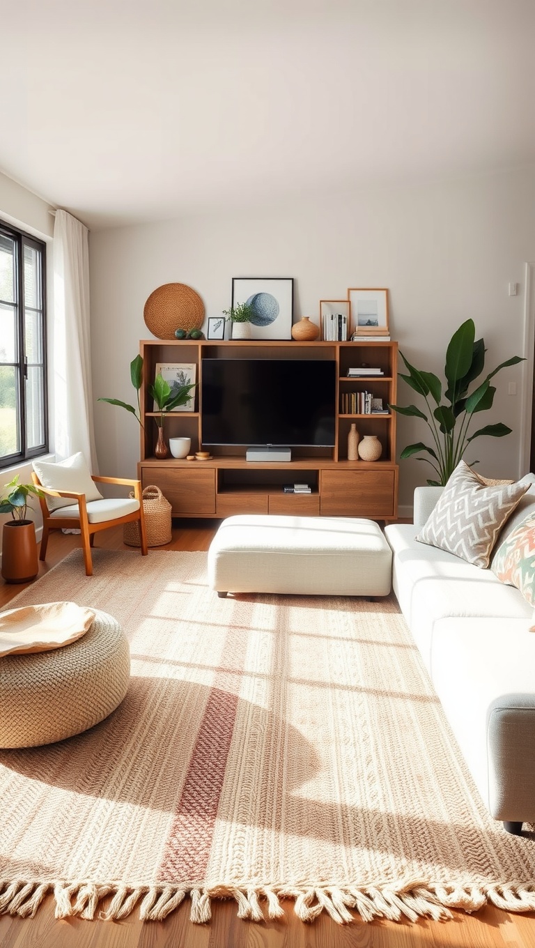 20 Fabulous Ideas for Sustainable Living Room Decor - 13. Natural Rugs: Soft Touch with Sustainable Fibers