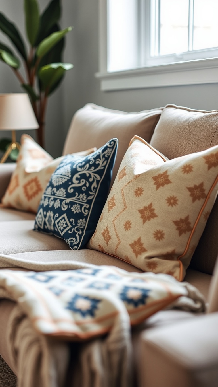 20 Fabulous Ideas for Sustainable Living Room Decor - 10. Ethical Throw Pillows: Comfort with a Conscience