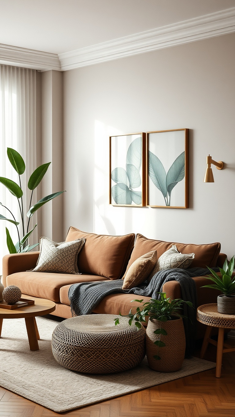 20 Fabulous Ideas for Sustainable Living Room Decor - 17. Biodegradable Decor: Style that Returns to Nature