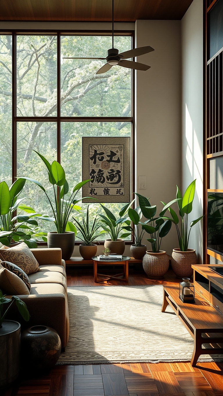 20 Inspiring Ideas for Your Traditional Asian-Inspired Living Room - 13. Indoor Plants: Bring the Outside In