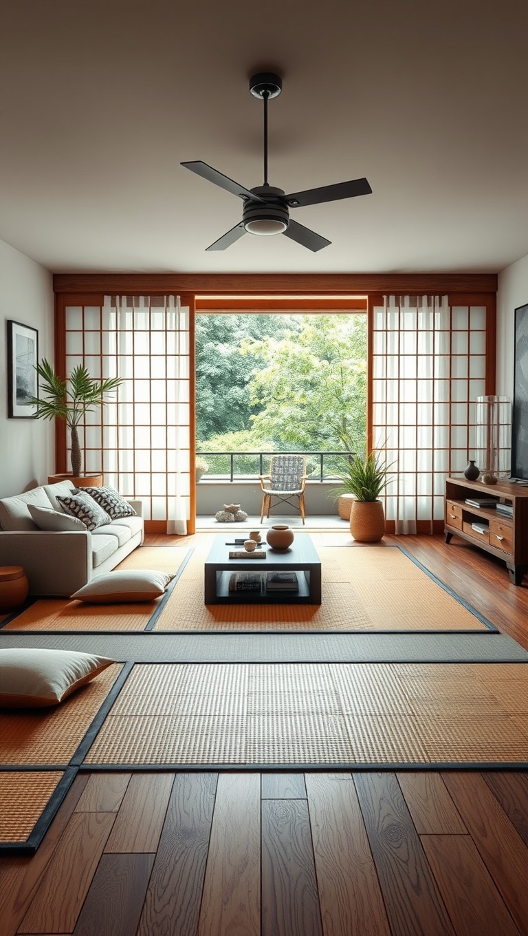 20 Inspiring Ideas for Your Traditional Asian-Inspired Living Room - 2. Cozy Tatami Mats: Embrace Natural Flooring